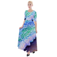 Blue Wave Ii Half Sleeves Maxi Dress