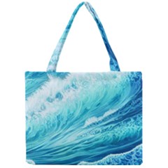 Blue Ocean Wave Watercolor Ii Mini Tote Bag by GardenOfOphir