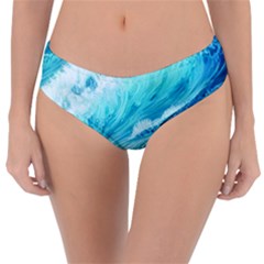 Blue Ocean Wave Watercolor Ii Reversible Classic Bikini Bottoms by GardenOfOphir