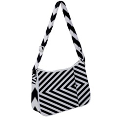 Abstract Lines Pattern Art Design Background Zip Up Shoulder Bag by Ravend