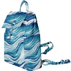 Abstract Blue Ocean Waves Buckle Everyday Backpack by GardenOfOphir