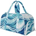 Abstract Blue Ocean Waves Burner Gym Duffel Bag View1