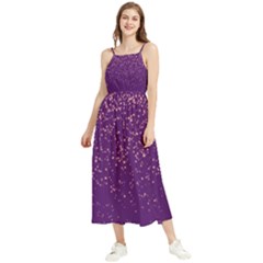 Purple Glittery Backdrop Scrapbooking Sparkle Boho Sleeveless Summer Dress