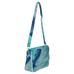 Summer Ocean Waves Shoulder Bag With Back Zipper by GardenOfOphir