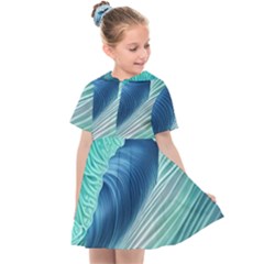 Summer Ocean Waves Kids  Sailor Dress by GardenOfOphir