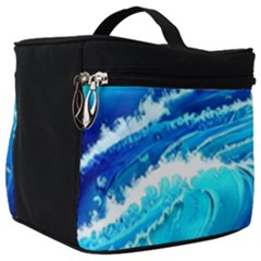 Simple Blue Ocean Wave Make Up Travel Bag (big) by GardenOfOphir