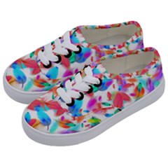 Feathers Pattern Background Colorful Plumage Kids  Classic Low Top Sneakers