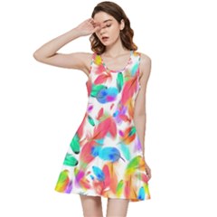 Feathers Pattern Background Colorful Plumage Inside Out Racerback Dress