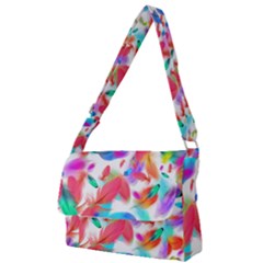 Feathers Pattern Background Colorful Plumage Full Print Messenger Bag (s) by Ravend