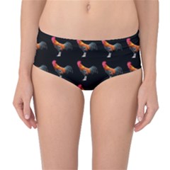 Background Pattern Chicken Fowl Cockerel Livestock Mid-waist Bikini Bottoms by Ravend