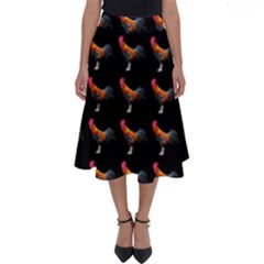 Background Pattern Chicken Fowl Cockerel Livestock Perfect Length Midi Skirt