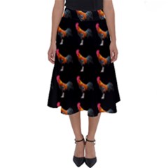 Background Pattern Chicken Fowl Cockerel Livestock Perfect Length Midi Skirt by Ravend