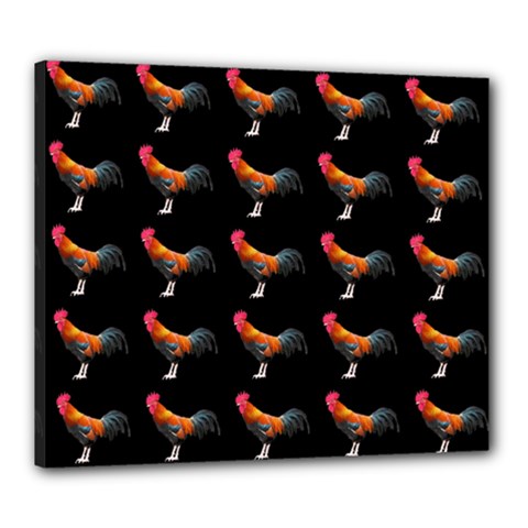 Background Pattern Chicken Fowl Cockerel Livestock Canvas 24  X 20  (stretched) by Ravend