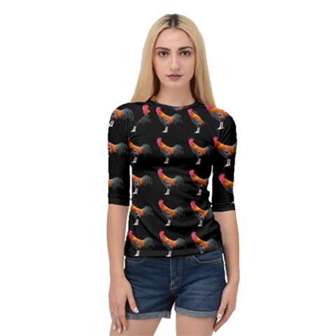 Background Pattern Chicken Fowl Cockerel Livestock Quarter Sleeve Raglan Tee by Ravend