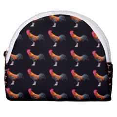 Background Pattern Chicken Fowl Cockerel Livestock Horseshoe Style Canvas Pouch