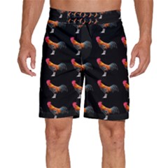 Background Pattern Chicken Fowl Cockerel Livestock Men s Beach Shorts by Ravend