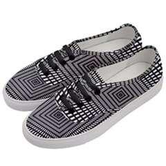 Focus Squares Optical Illusion Background Pattern Women s Classic Low Top Sneakers