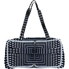 Focus Squares Optical Illusion Background Pattern Multi Function Bag by Ravend