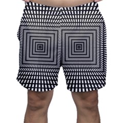 Focus Squares Optical Illusion Background Pattern Men s Shorts by Ravend