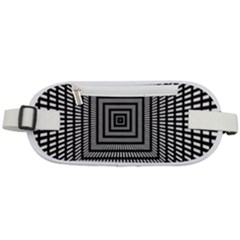 Focus Squares Optical Illusion Background Pattern Rounded Waist Pouch