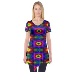Colorfull Wallpaper Short Sleeve Tunic  by artworkshop