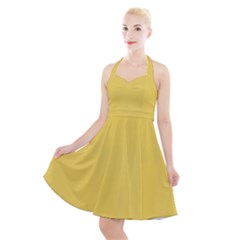 Roya Yellow	 - 	Halter Party Swing Dress