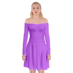 Tyrian Purple	 - 	off Shoulder Skater Dress by ColorfulDresses