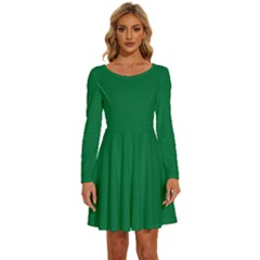 Dartmouth Green	 - 	long Sleeve Wide Neck Velvet Dress by ColorfulDresses