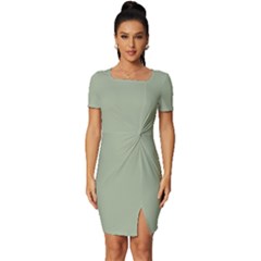 Laurel Green	 - 	fitted Knot Split End Bodycon Dress by ColorfulDresses