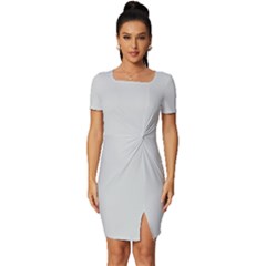 Pearl River Grey	 - 	Fitted Knot Split End Bodycon Dress