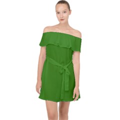 Medium Spring Green	 - 	off Shoulder Chiffon Dress by ColorfulDresses