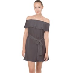 Dark Liver Grey	 - 	off Shoulder Chiffon Dress by ColorfulDresses