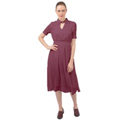 Velvet Maroon	 - 	keyhole Neckline Chiffon Dress by ColorfulDresses