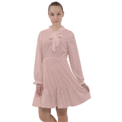 Rose Gold Pink	 - 	all Frills Chiffon Dress by ColorfulDresses