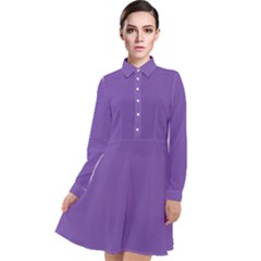 Royal Purple	 - 	long Sleeve Chiffon Shirt Dress