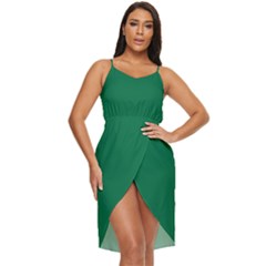 Cadmium Green	 - 	tulip Hem Mini Chiffon Dress