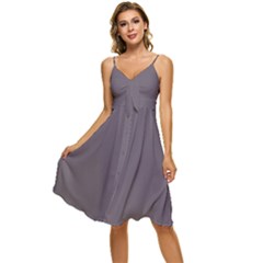 Fog Grey	 - 	sleeveless Tie Front Chiffon Dress by ColorfulDresses