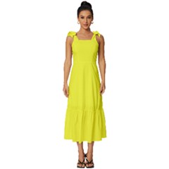 Maximum Yellow	 - 	tie-strap Tiered Midi Chiffon Dress