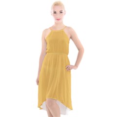 Mimosa Orange	 - 	high-low Halter Chiffon Dress by ColorfulDresses