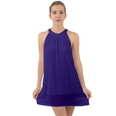 Berry Blue	 - 	halter Tie Back Chiffon Dress by ColorfulDresses