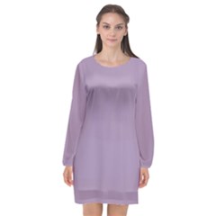 Glossy Grape Purple	 - 	long Sleeve Chiffon Shift Dress by ColorfulDresses