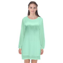 Magic Mint	 - 	long Sleeve Chiffon Shift Dress by ColorfulDresses