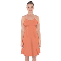 Basket Ball Orange	 - 	Ruffle Detail Chiffon Dress