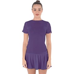 Cyber Grape Purple	 - 	drop Hem Mini Chiffon Dress by ColorfulDresses