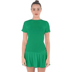 Jade Green	 - 	drop Hem Mini Chiffon Dress by ColorfulDresses