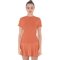 Basket Ball Orange	 - 	Drop Hem Mini Chiffon Dress