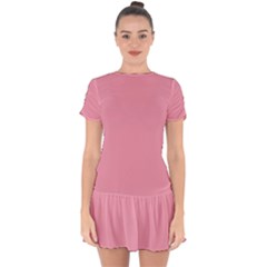 Mauvelous Pink	 - 	drop Hem Mini Chiffon Dress by ColorfulDresses