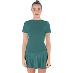 Myrtle Green	 - 	drop Hem Mini Chiffon Dress by ColorfulDresses