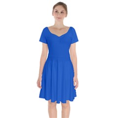 Absolute Zero Blue	 - 	short Sleeve Bardot Dress