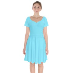 Arctic Blue	 - 	short Sleeve Bardot Dress